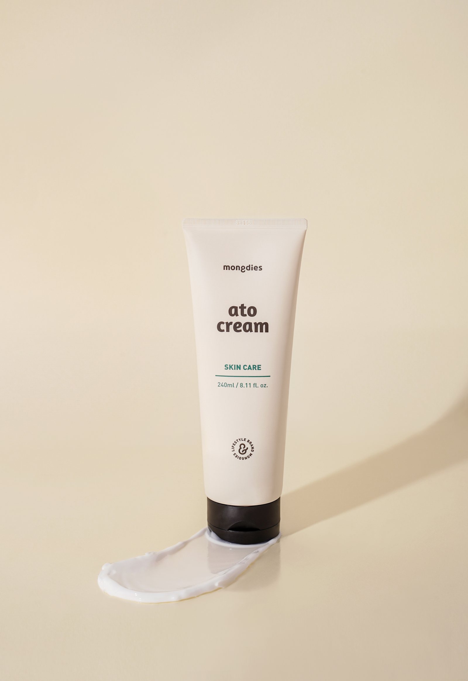 Mongdies ato cream with a texture swatch